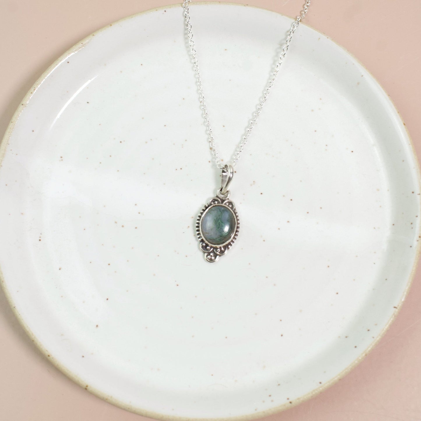 "Dreamweaver" Moss Agate Necklace | Love + Lark - Muse + Moonstone
