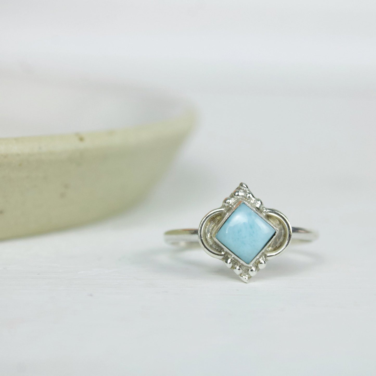 "Flow" Cabochon Larimar Ring | Love + Lark - Muse + Moonstone