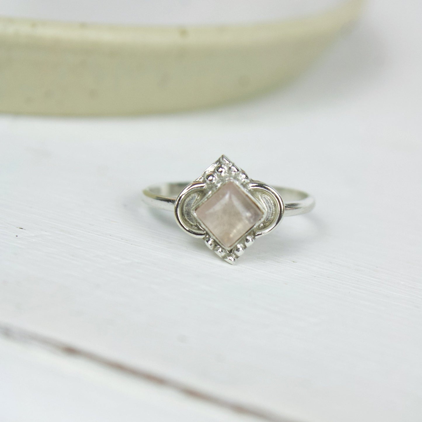 "Flow" Cabochon Rose Quartz Ring | Love + Lark - Muse + Moonstone