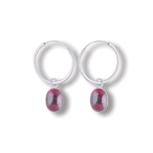 Garnet Hoop Earrings | Love + Lark