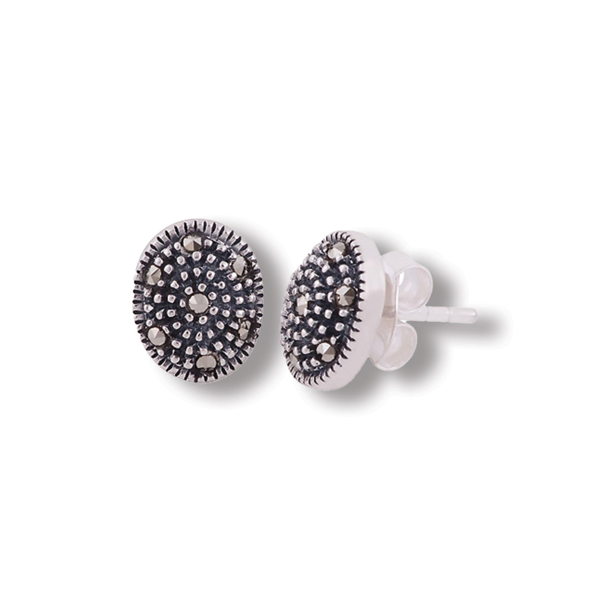Oval Marcasite Stud Earrings | Love + Lark
