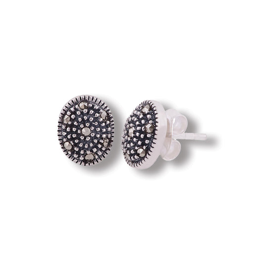 Oval Marcasite Stud Earrings | Love + Lark