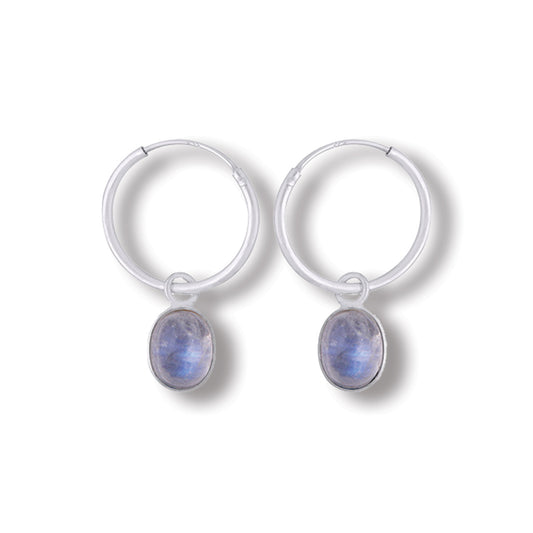 Moonstone Hoop Earrings | Love + Lark
