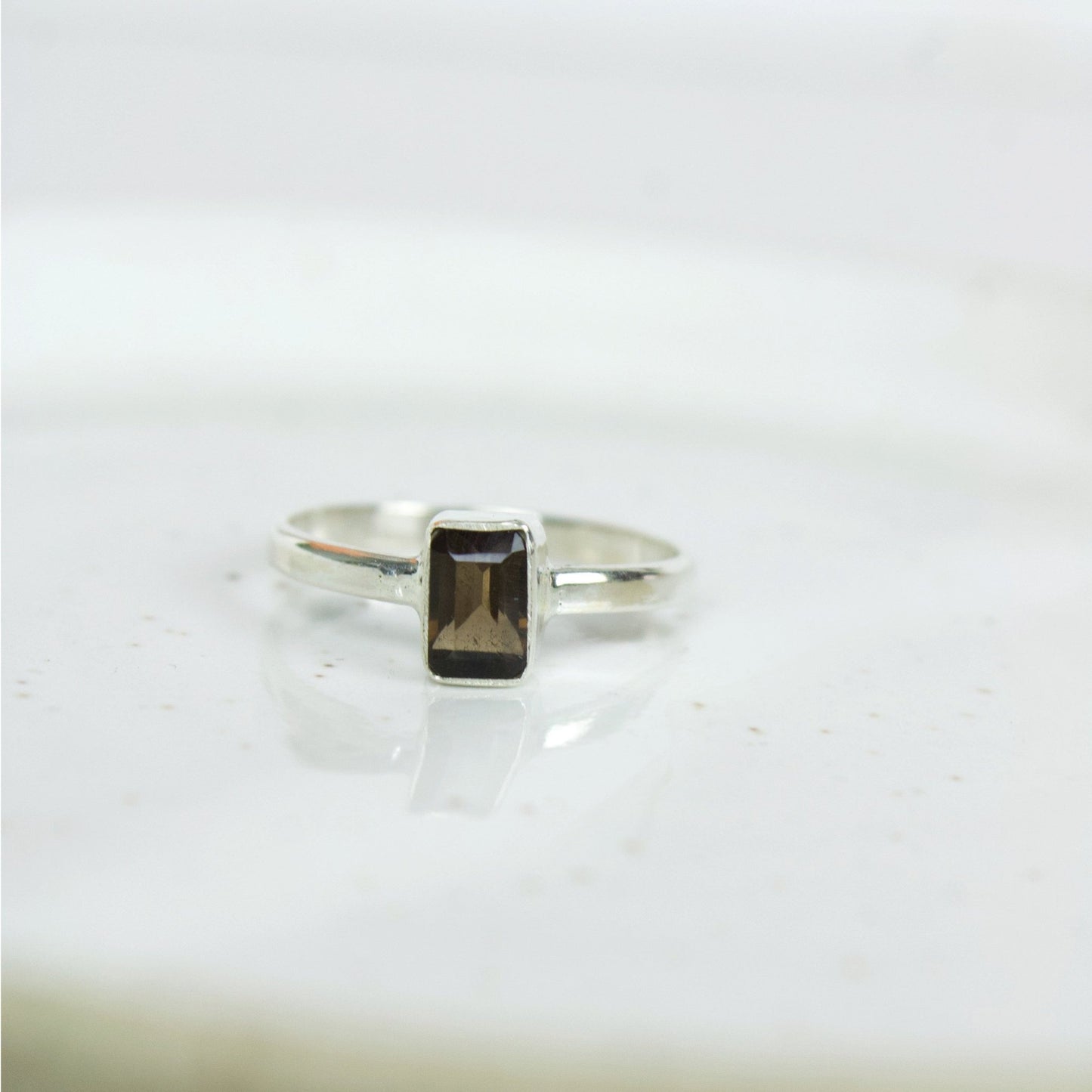 "Serendipity" Bezel Cut Smokey Quartz Ring | Love + Lark - Muse + Moonstone