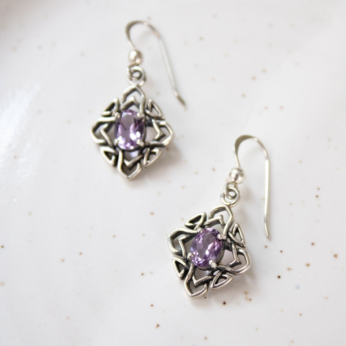 Amethyst Celtic Dangle Earrings | Love + Lark - Muse + Moonstone