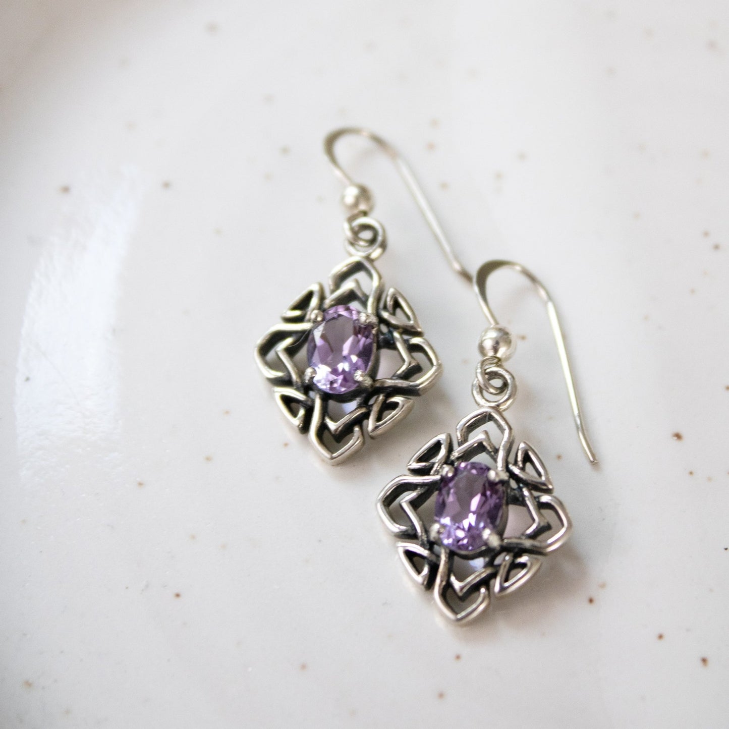 Amethyst Celtic Dangle Earrings | Love + Lark - Muse + Moonstone