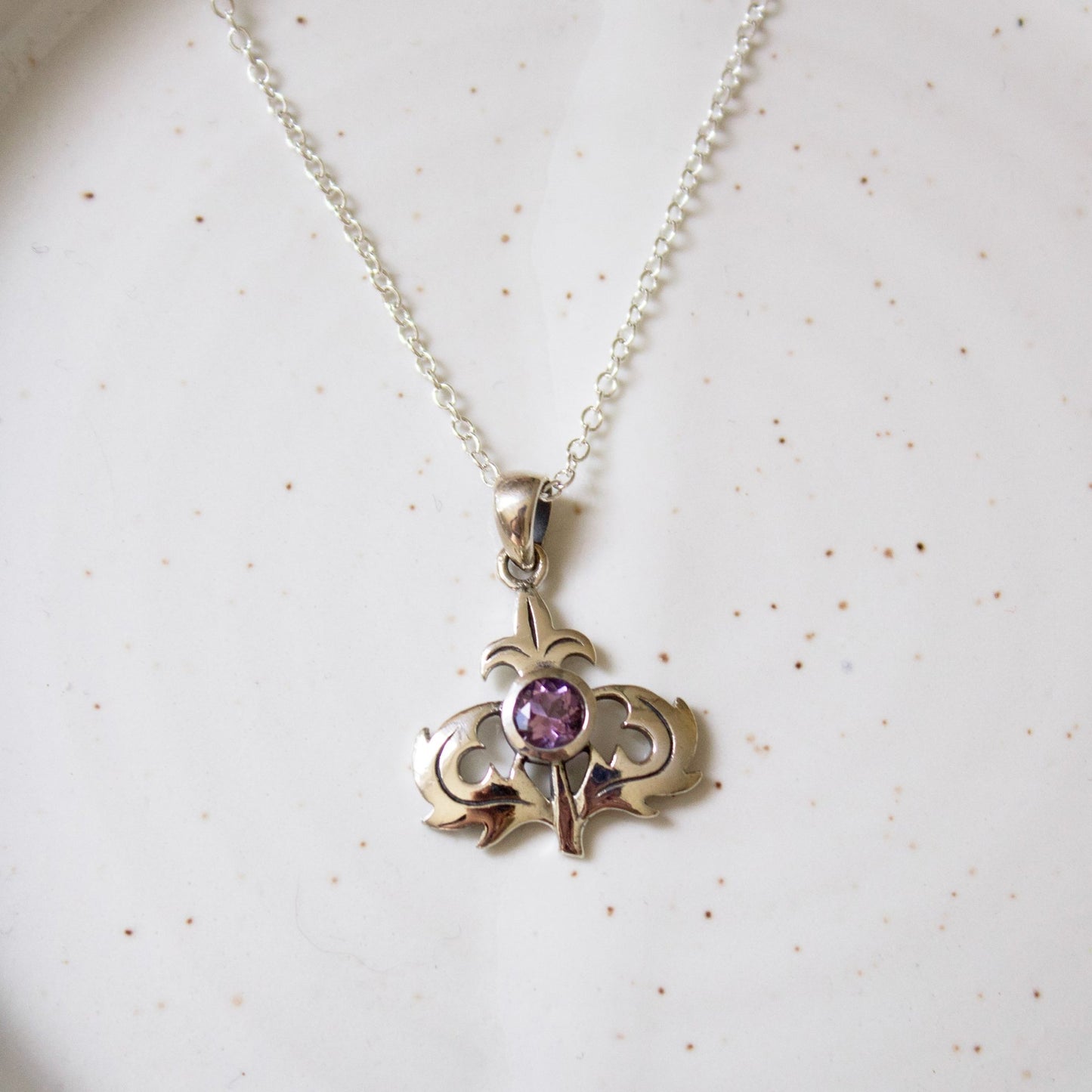 Amethyst Thistle Necklace | Love + Lark - Muse + Moonstone