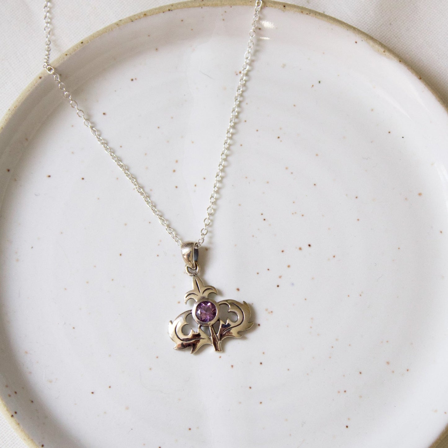 Amethyst Thistle Necklace | Love + Lark - Muse + Moonstone