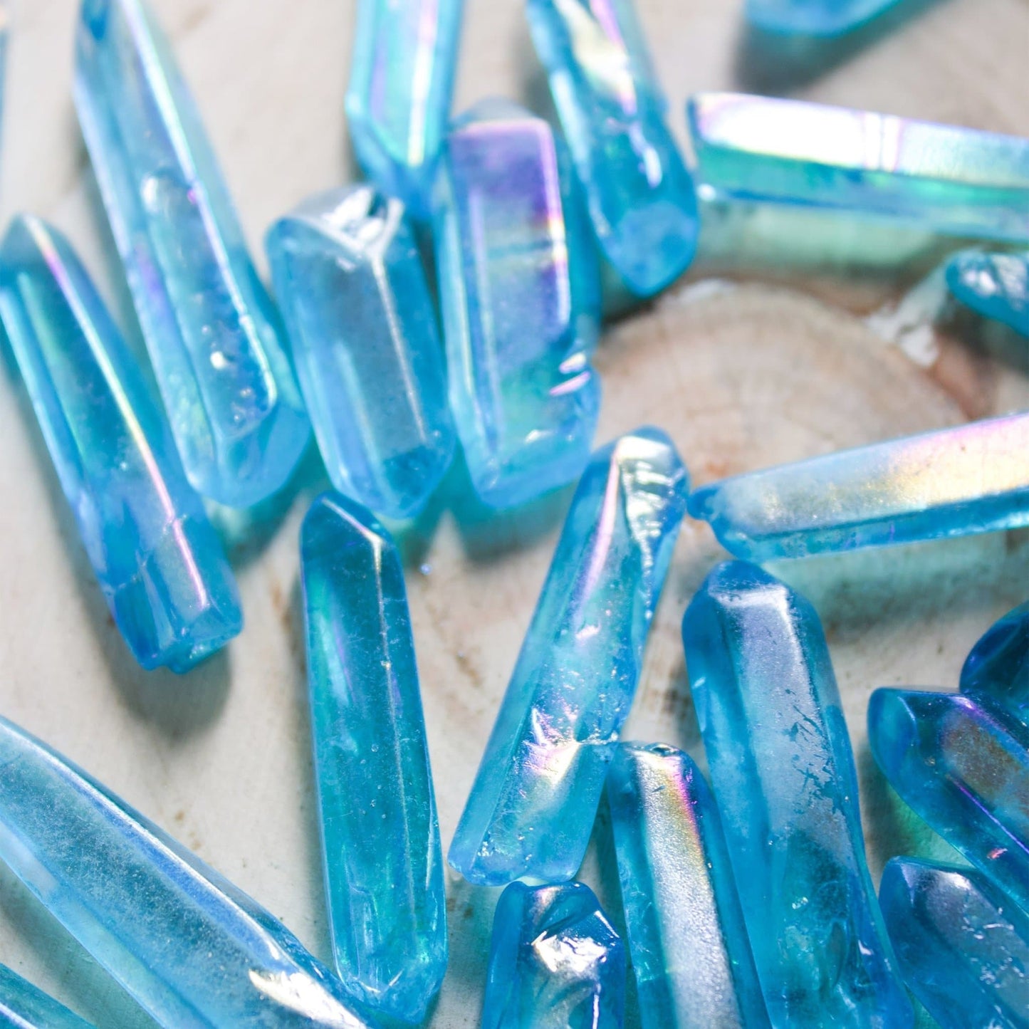 Blue Aura Quartz - Crystal Points - Muse + Moonstone