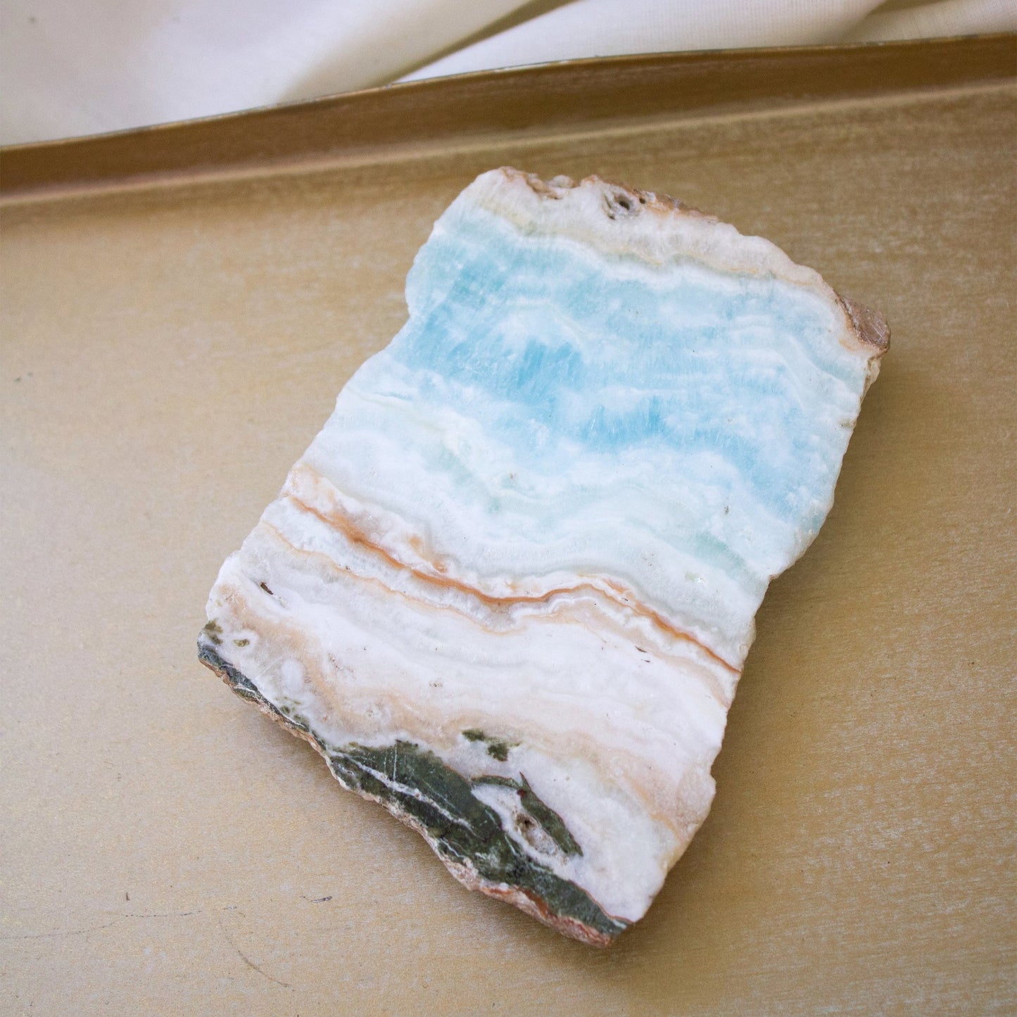 Caribbean Calcite - Unique Specimen Slab #2 - Muse + Moonstone