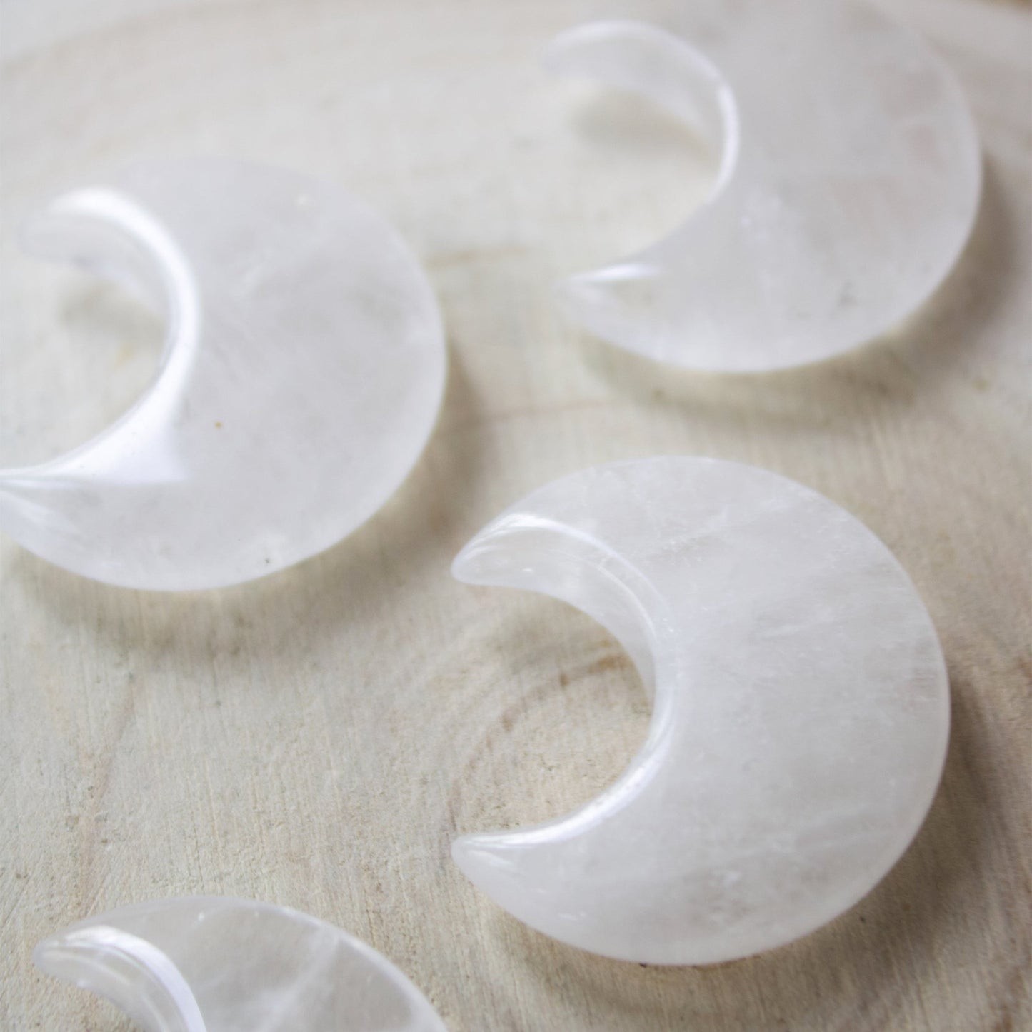 Carved Moon - Clear Quartz - Muse + Moonstone