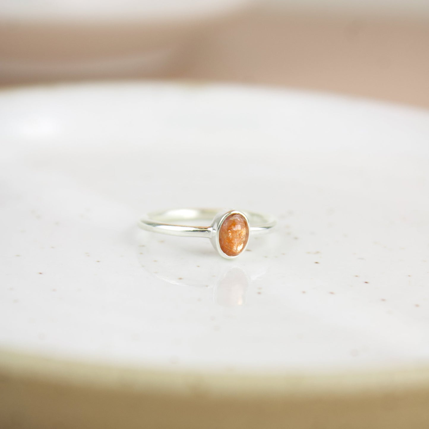 Dainty Sunstone Ring | Love + Lark - Muse + Moonstone