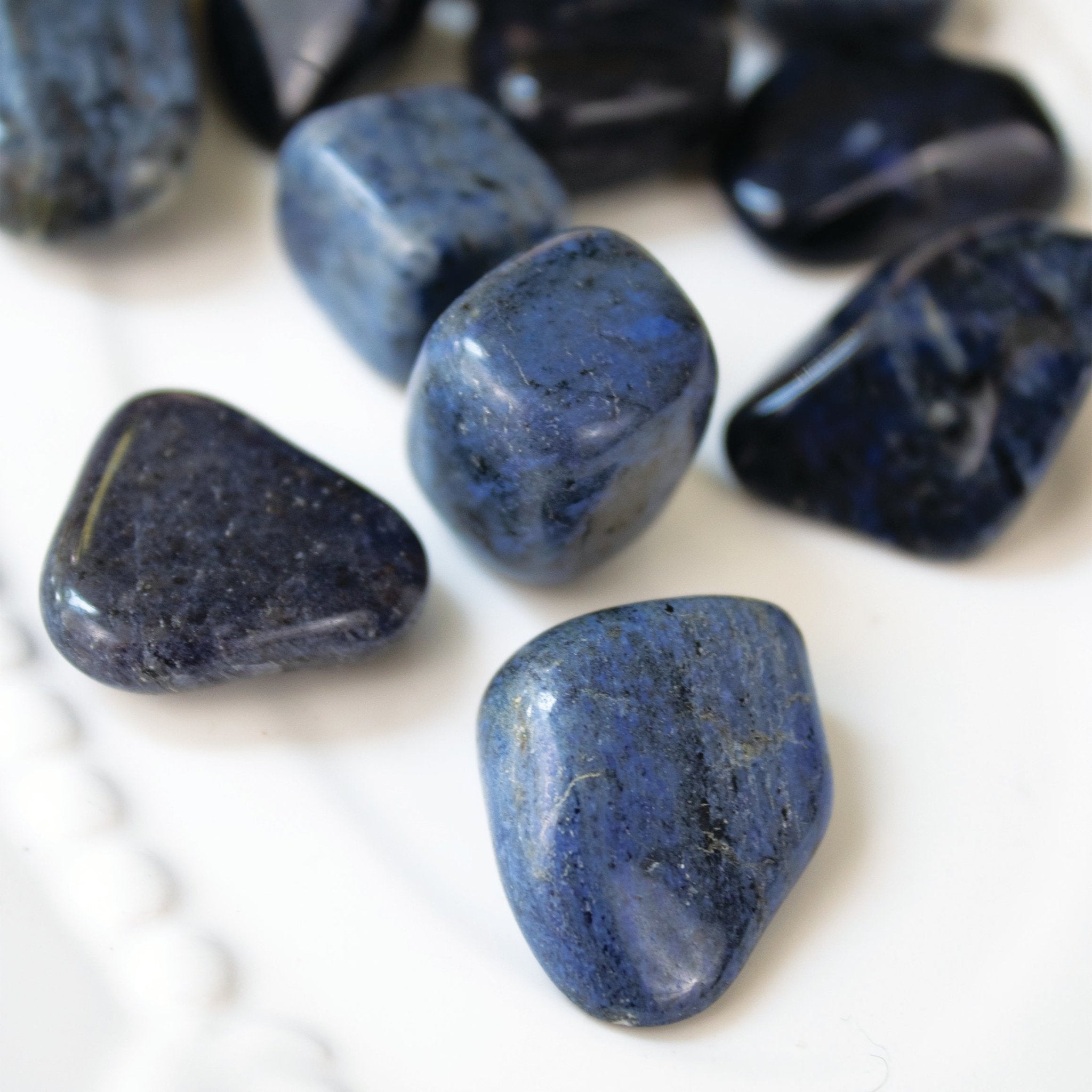 Dumortierite Tumbled Muse Moonstone Crystals