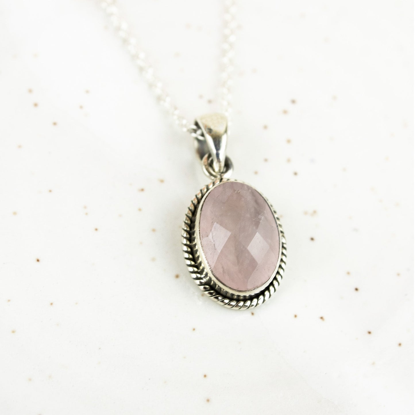 Faceted Rose Quartz Necklace | Love + Lark - Muse + Moonstone