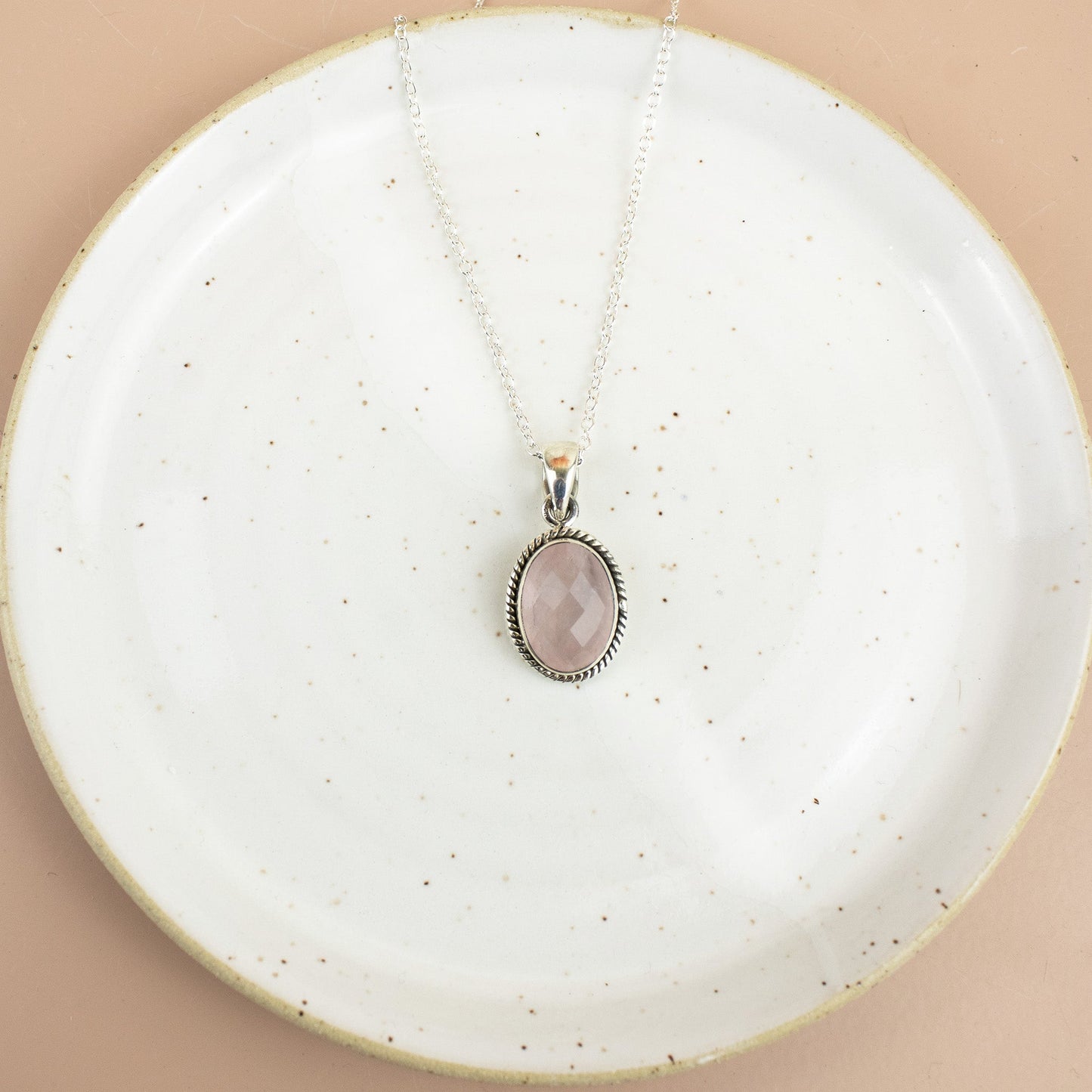 Faceted Rose Quartz Necklace | Love + Lark - Muse + Moonstone