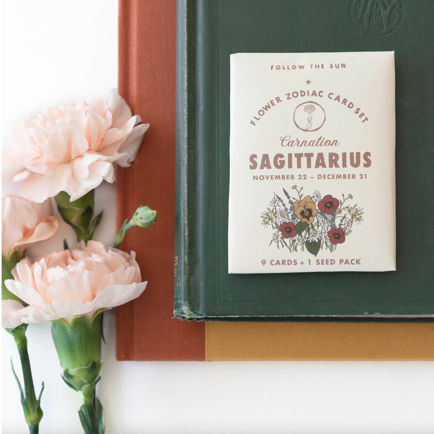 Flower Zodiac Sticker Card Set - Sagittarius (Nov 22 - Dec 21) - Muse + Moonstone