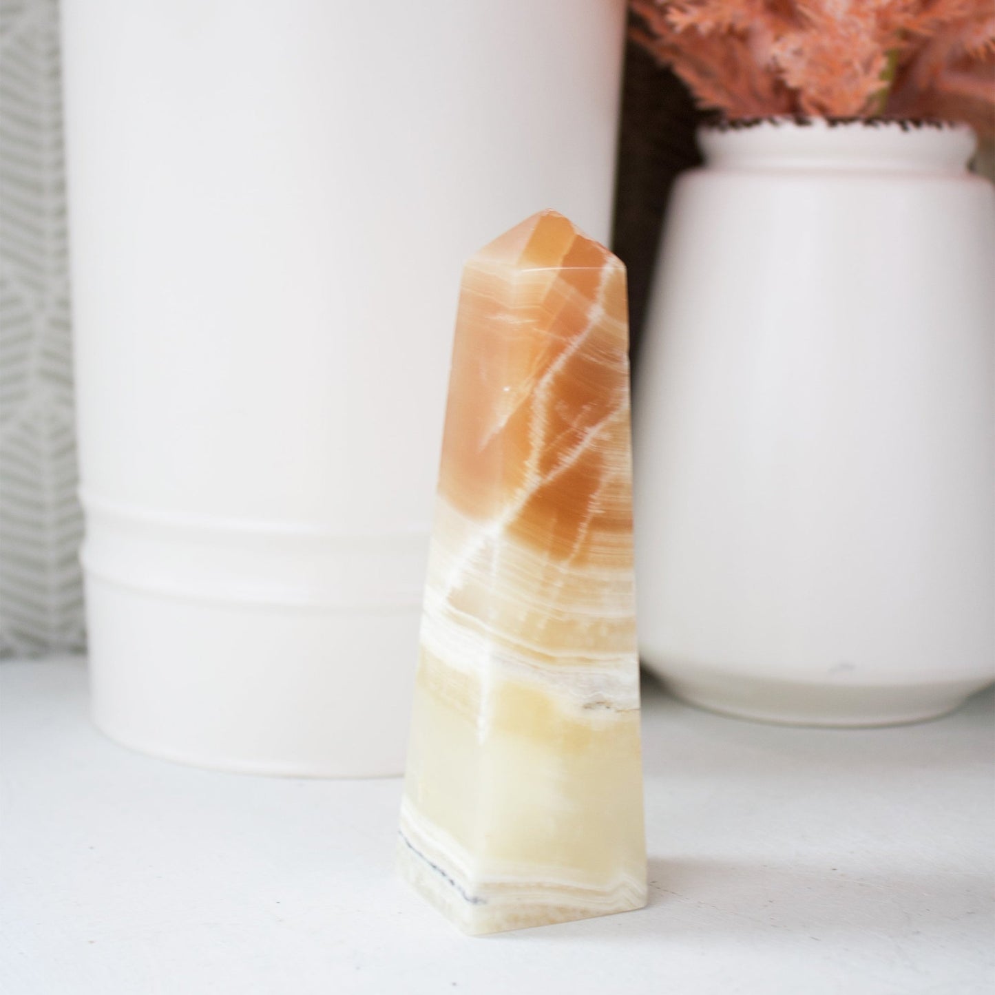 Honey Calcite - Unique Specimen Obelisk #4 - Muse + Moonstone