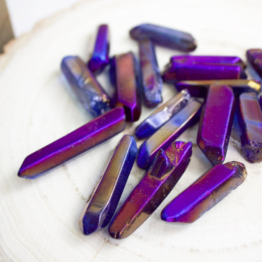 Midnight Aura Quartz - Crystal Points - Muse + Moonstone