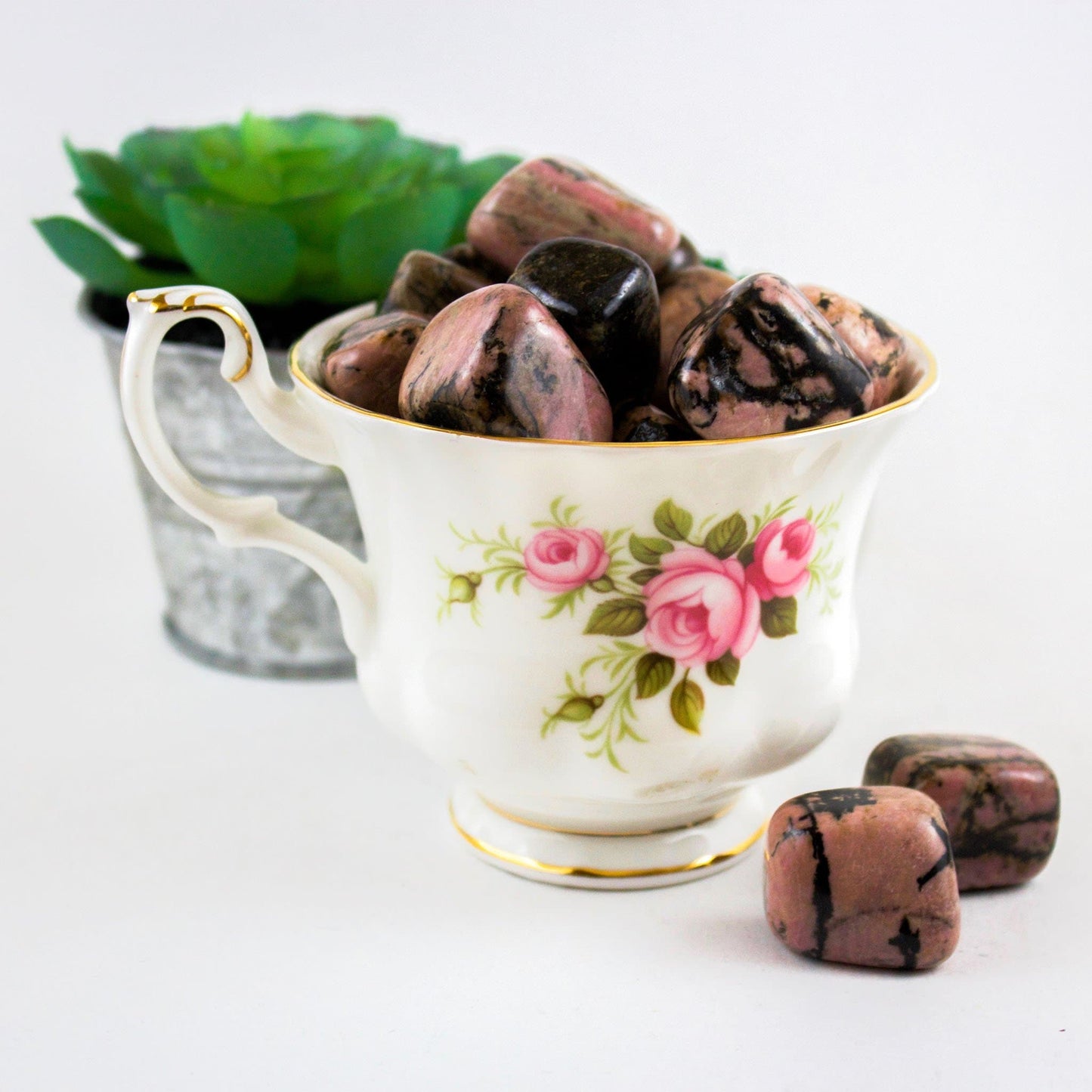 Rhodonite - Tumbled Stone - Muse + Moonstone