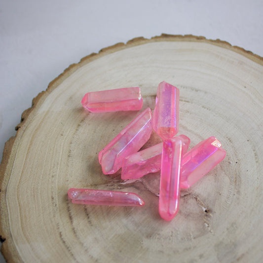 Rose Aura Quartz - Crystal Points - Muse + Moonstone