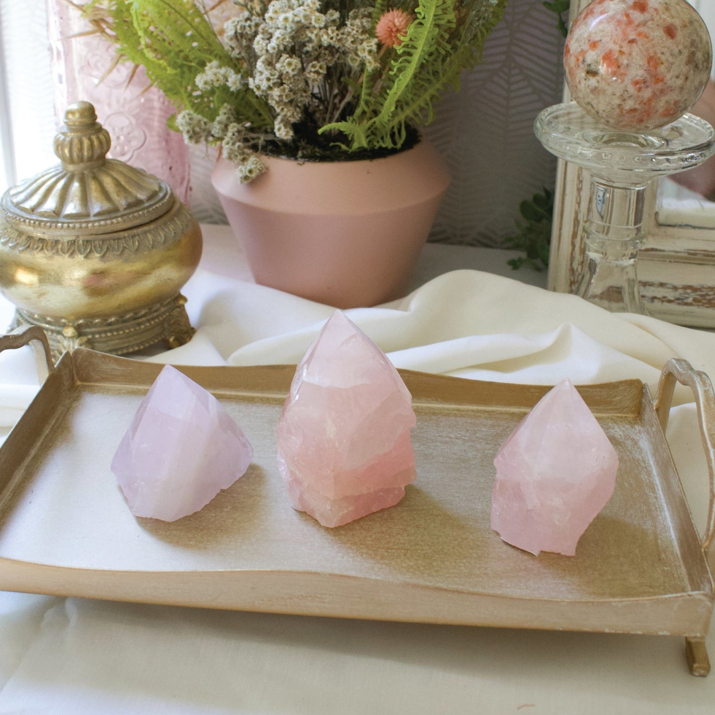 Rose Quartz Generator - Semi Polished - Muse + Moonstone
