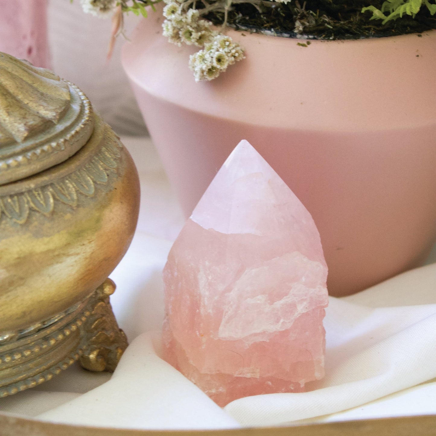Rose Quartz Generator - Semi Polished - Muse + Moonstone