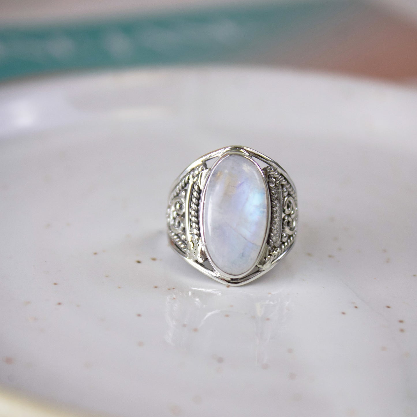 Selene - Moonstone and Silver Ring | Love + Lark - Muse + Moonstone
