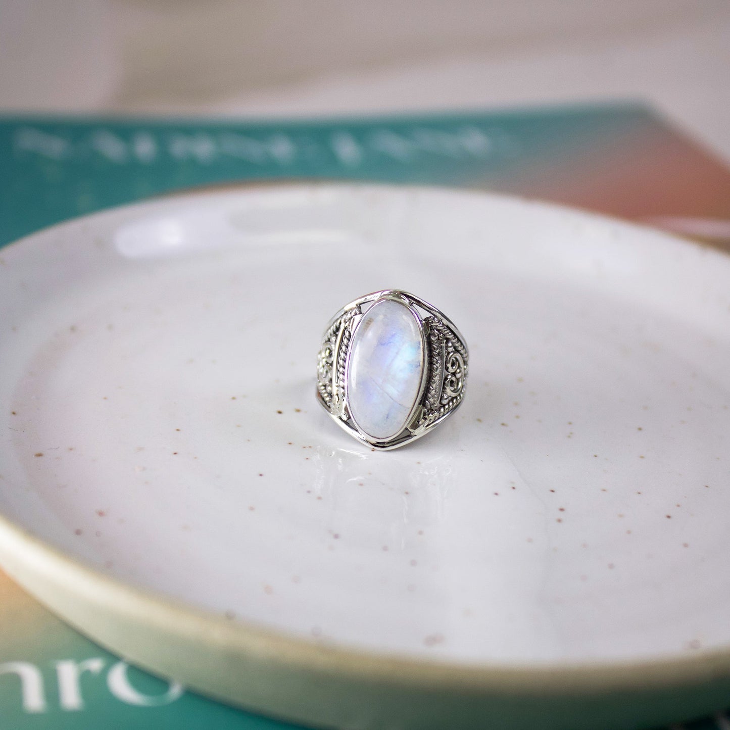 Selene - Moonstone and Silver Ring | Love + Lark - Muse + Moonstone
