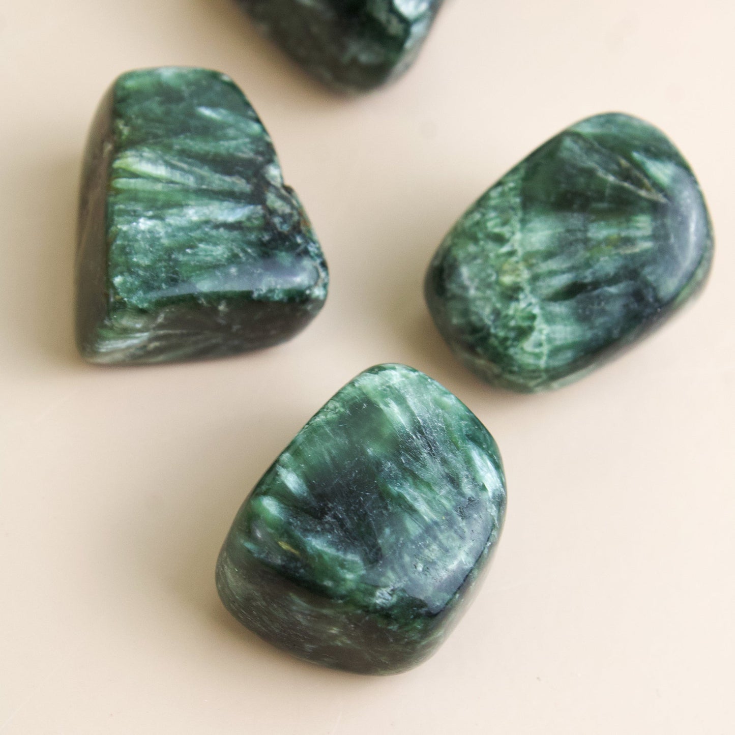 Seraphinite - Tumbled Stones - Muse + Moonstone