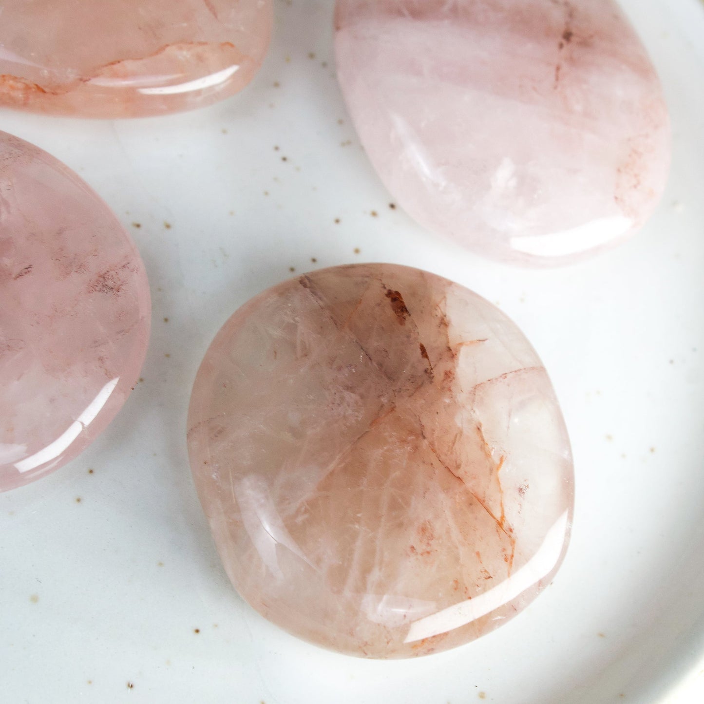 Strawberry Quartz - Mini Palm Stones - Muse + Moonstone