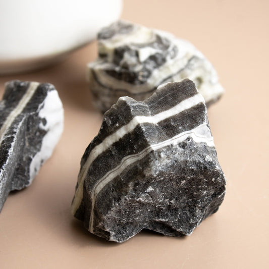 Zebra Calcite - Rough Crystals - Muse + Moonstone