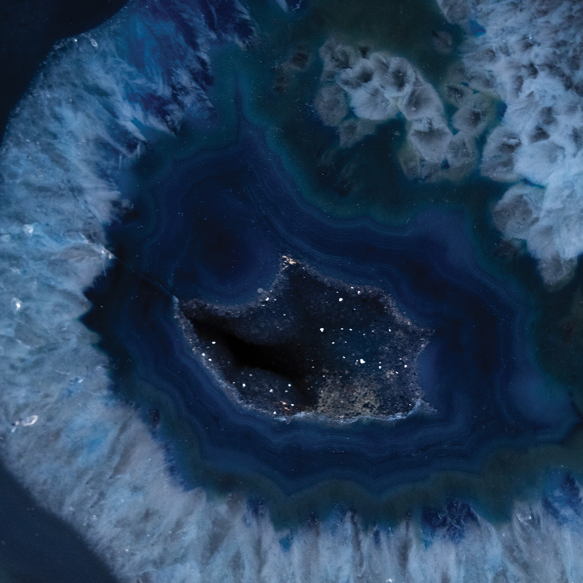 Blue Agate Geode - Polished Stand-up Decorator #5