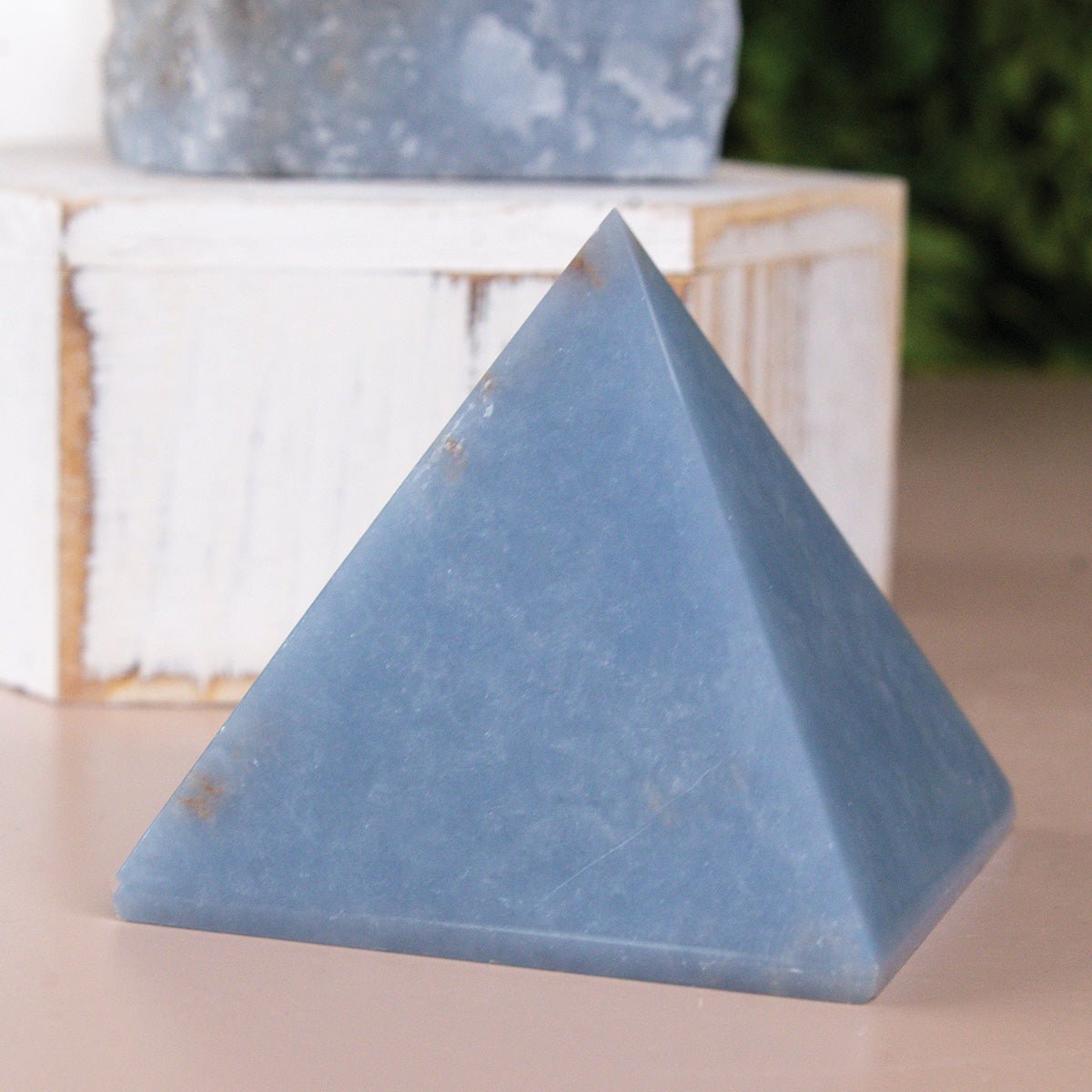 Angelite - Pyramid - Muse + Moonstone