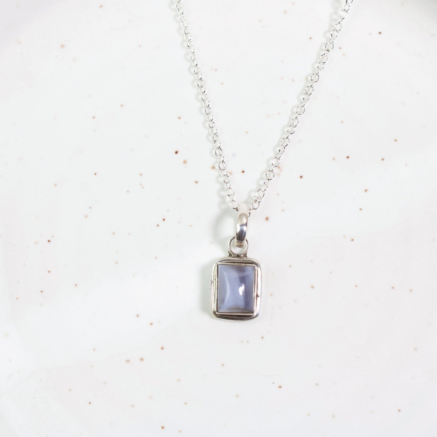 "Charm" Dainty Blue Lace Agate Necklace | Love + Lark - Muse + Moonstone