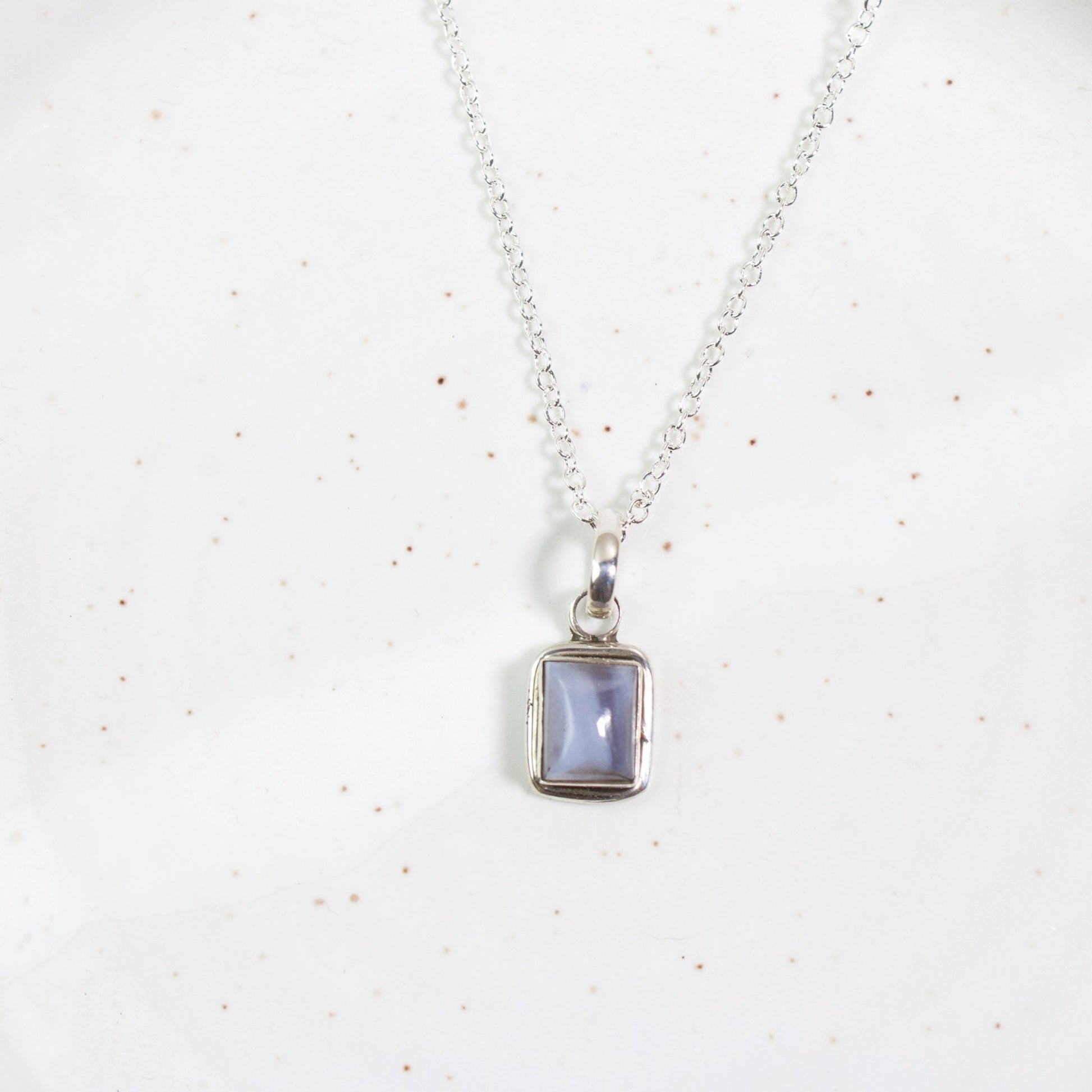 "Charm" Dainty Blue Lace Agate Necklace | Love + Lark - Muse + Moonstone