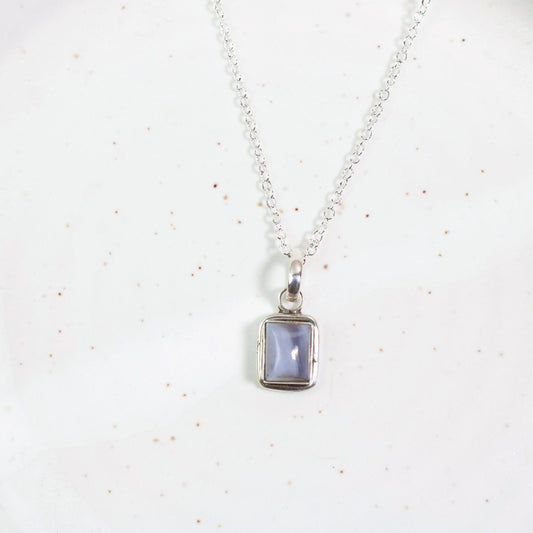 "Charm" Dainty Blue Lace Agate Necklace | Love + Lark - Muse + Moonstone