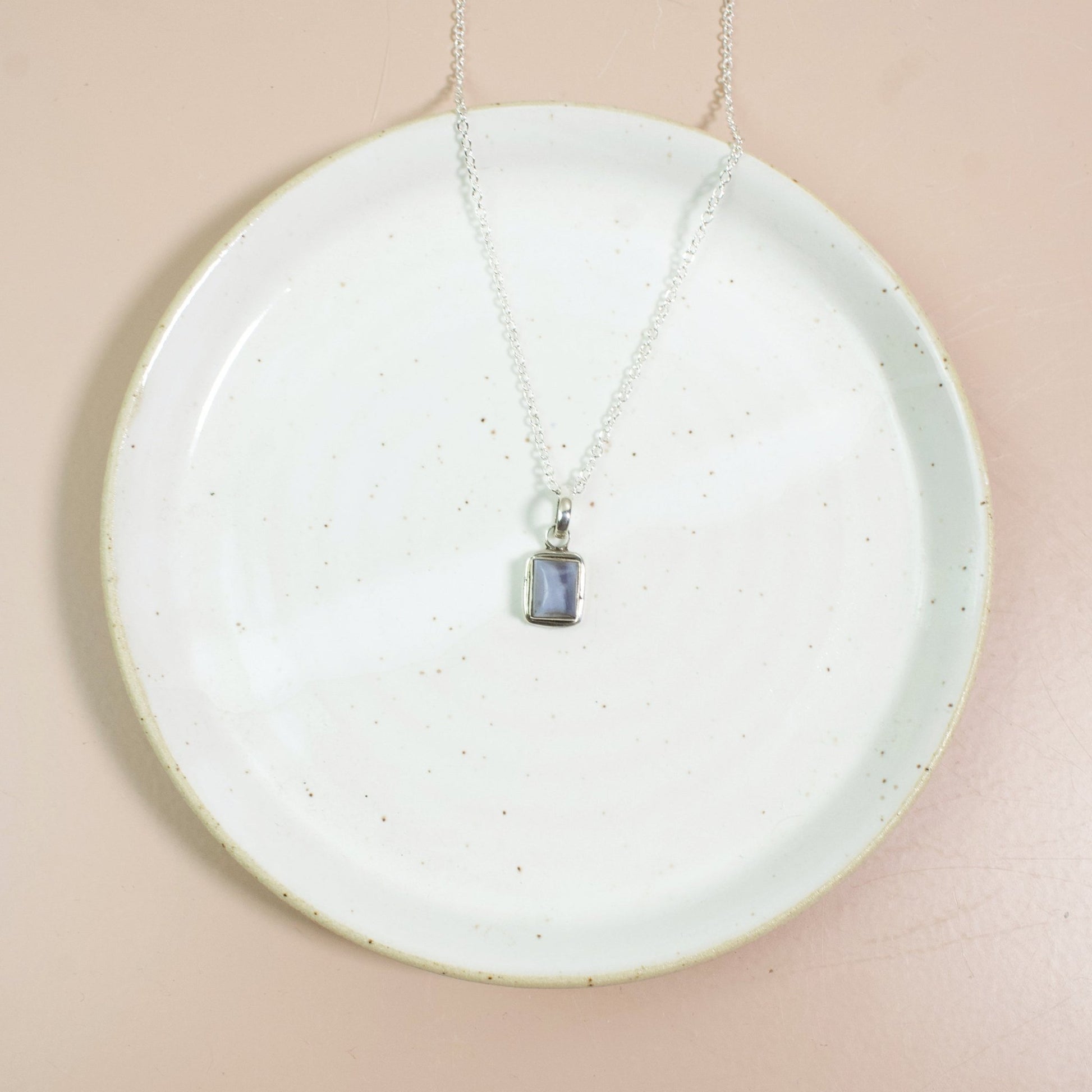 "Charm" Dainty Blue Lace Agate Necklace | Love + Lark - Muse + Moonstone