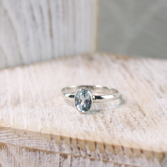 "Enlighten" Oval Cut Blue Topaz Ring | Love + Lark - Muse + Moonstone