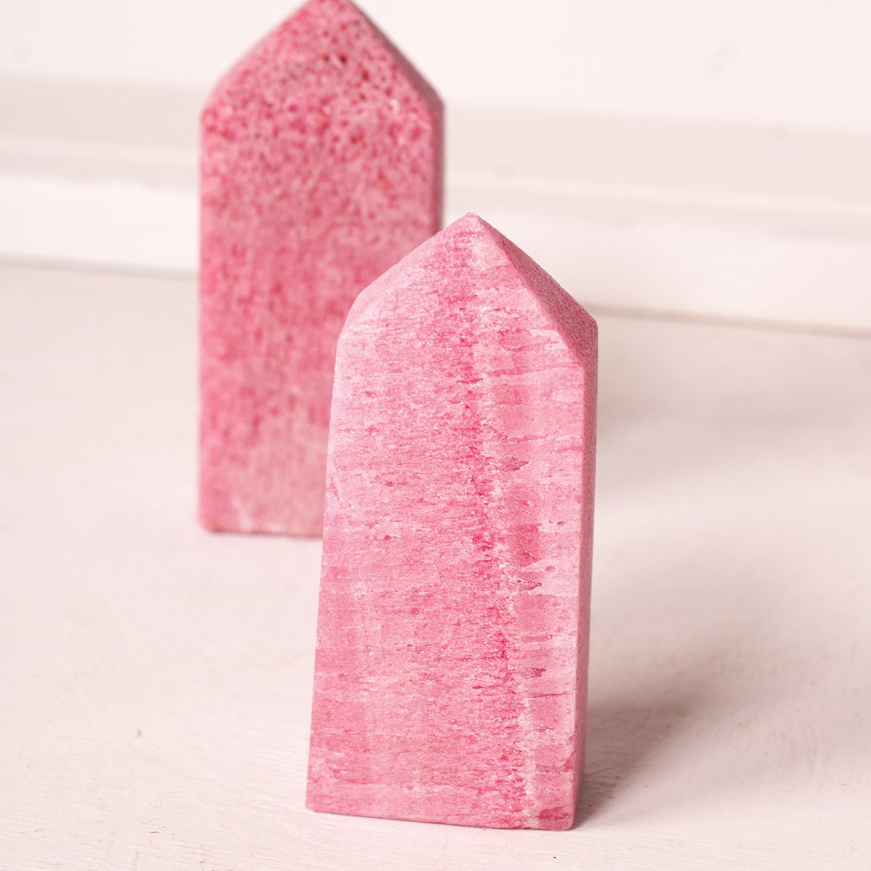 Honeycomb Ruby Polished Point Generator - Unique Specimen #3 - Muse + Moonstone