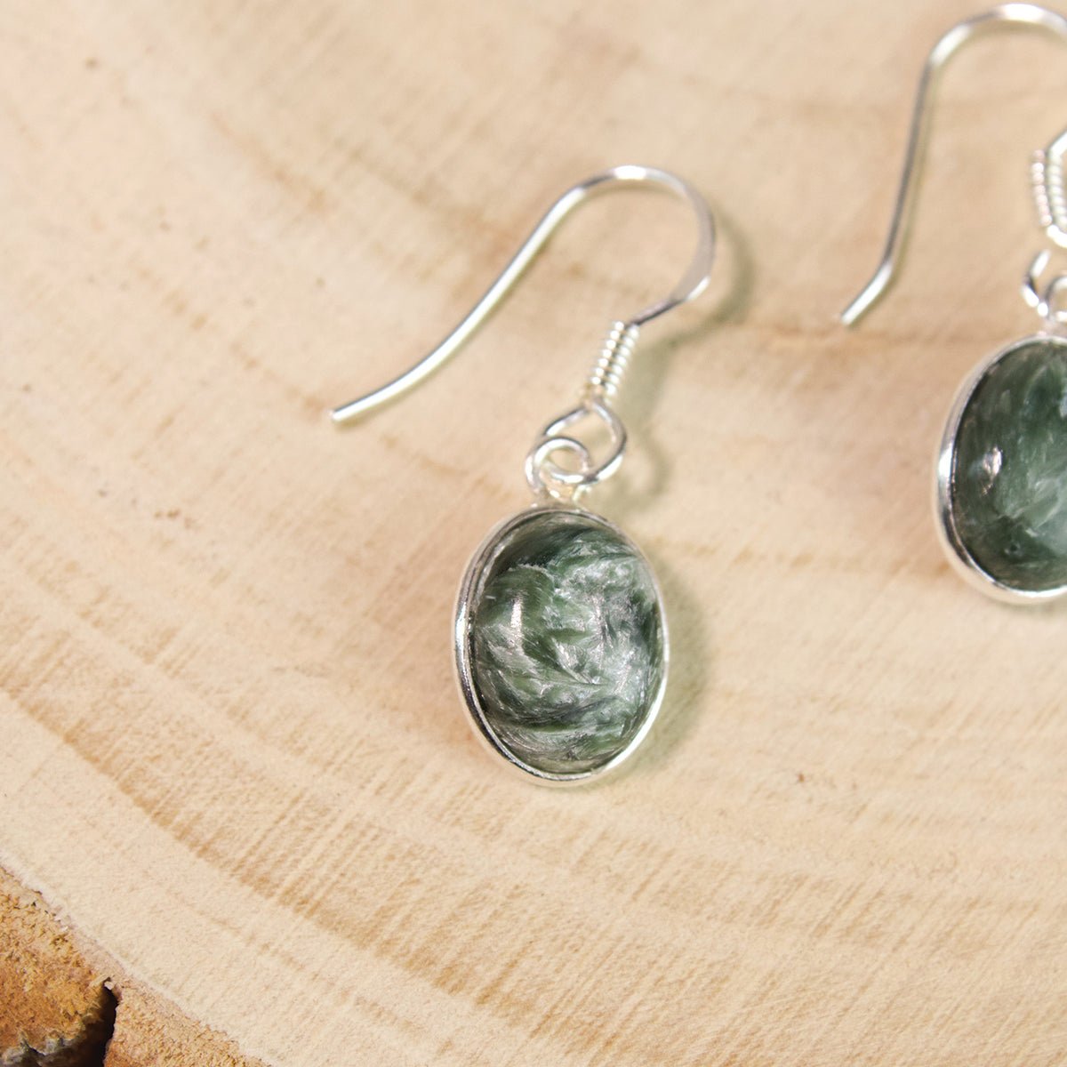 "Mirror" Seraphinite Earrings | Love + Lark - Muse + Moonstone