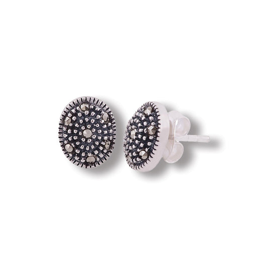 Oval Marcasite Stud Earrings | Love + Lark - Muse + Moonstone