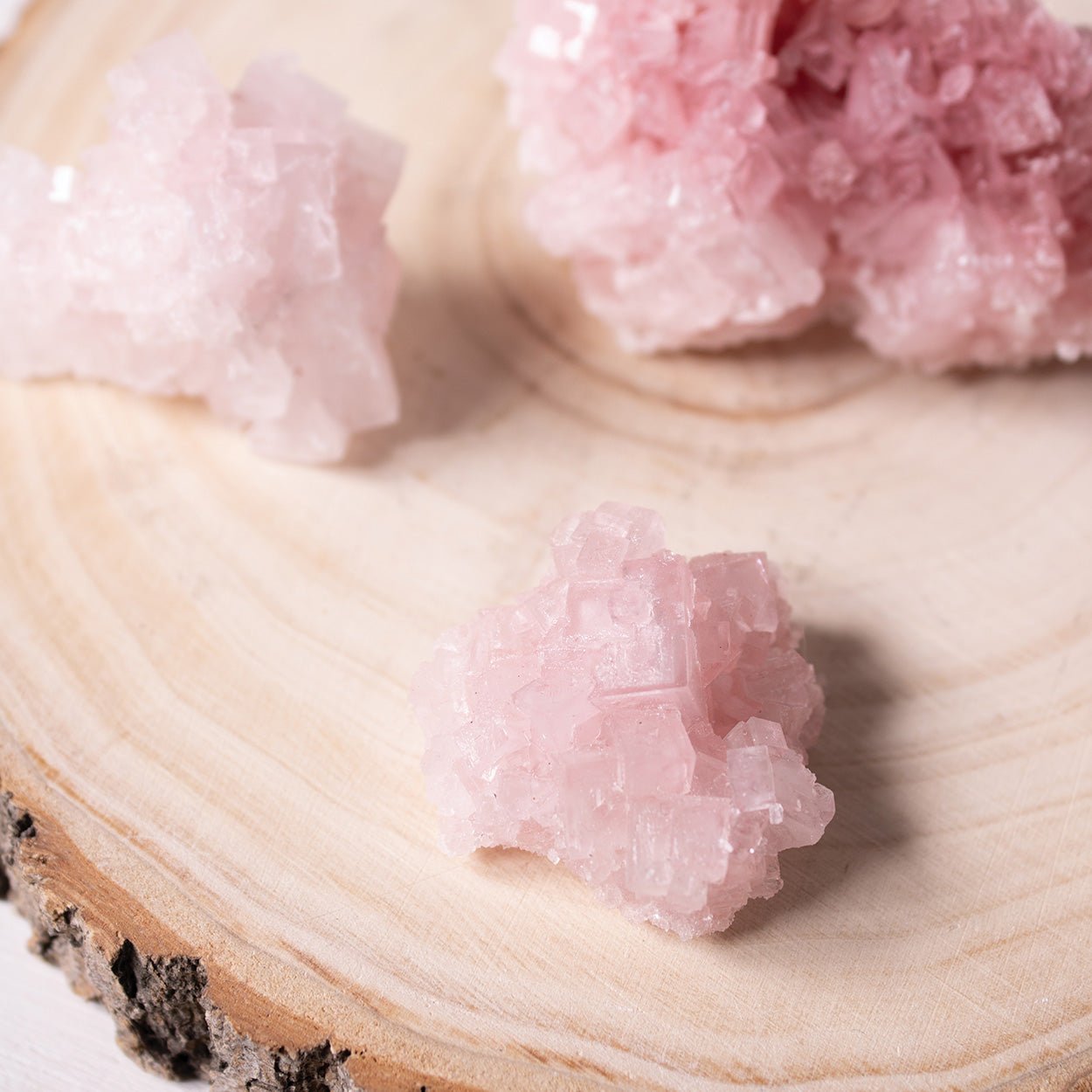Pink Halite - Clusters - Muse + Moonstone