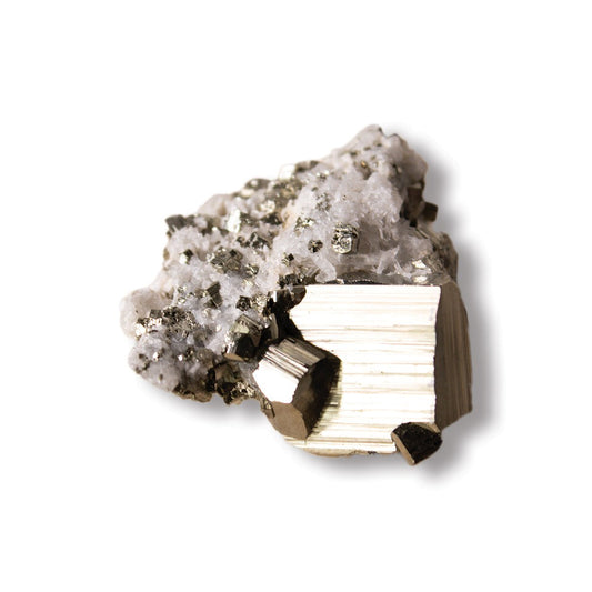 Pyrite on Quartz - Unique Specimen - #1 - Muse + Moonstone