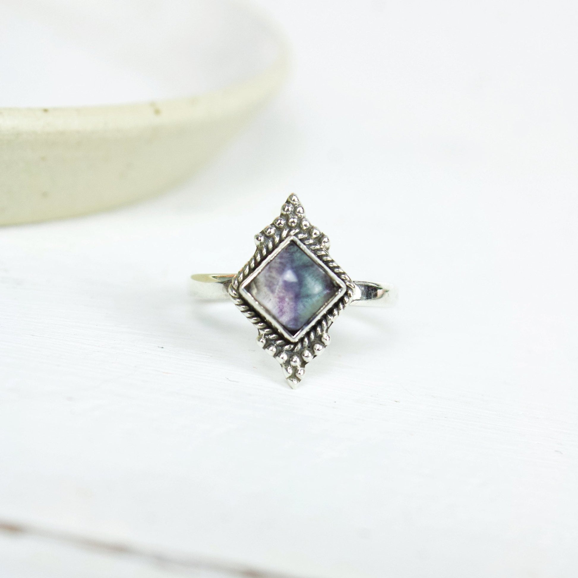 "Reincarnation" Fluorite Ring | Love + Lark - Muse + Moonstone