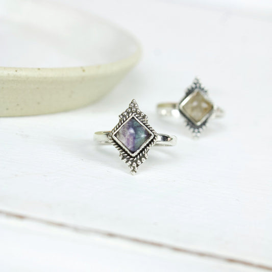 "Reincarnation" Fluorite Ring | Love + Lark - Muse + Moonstone