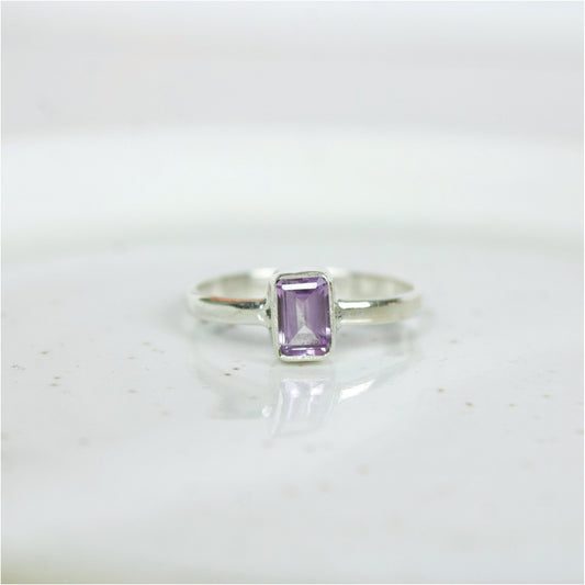 "Serendipity" Bezel Cut Amethyst Ring | Love + Lark - Muse + Moonstone