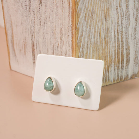 Teardrop Amazonite Stud Earrings | Love + Lark - Muse + Moonstone