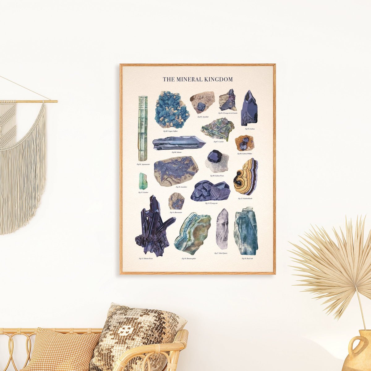 Vintage Blue Crystals & Minerals Poster Print - Muse + Moonstone