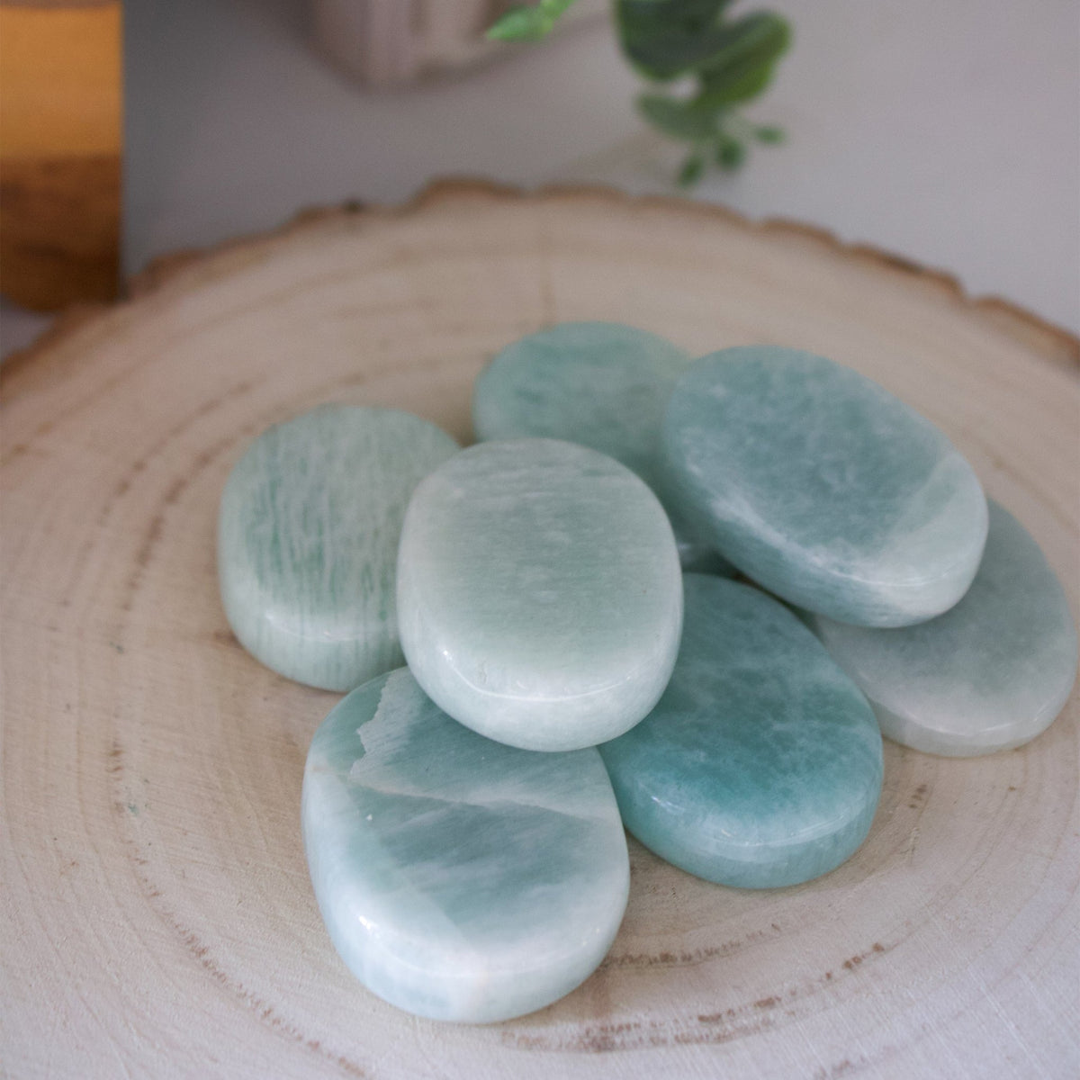 Mini Stones Amazonite - Mini Palmstone - Muse + Moonstone Crystals