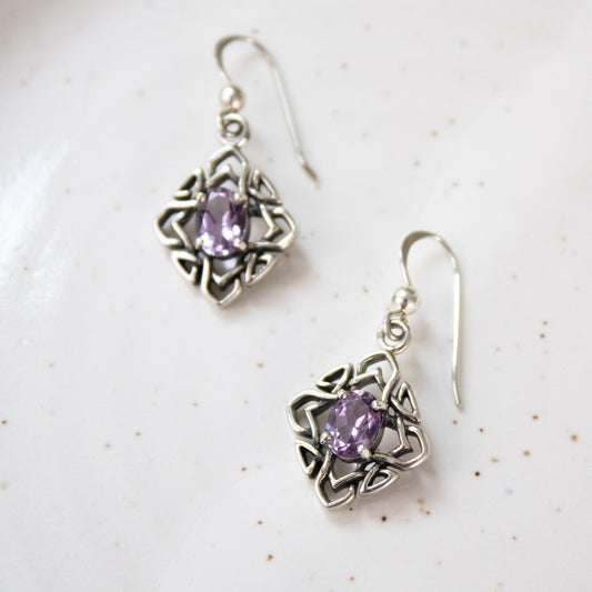 Amethyst Celtic Dangle Earrings | Love + Lark - Muse + Moonstone